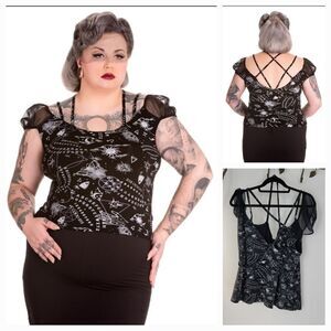 Spin Doctor Plus Size Gothic Ouija Sun Moon Eye Dark Magic Top